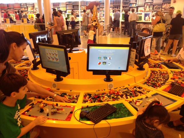 tactile and virtual interactions at the Lego store