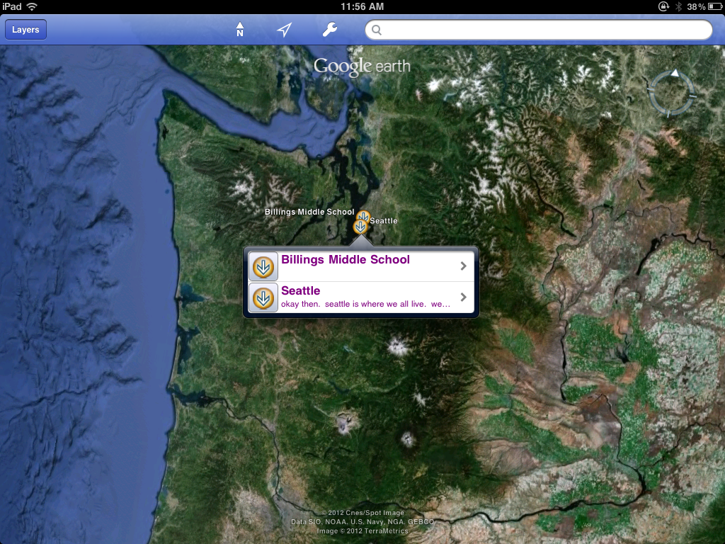 Google Earth preview of description box for iPad