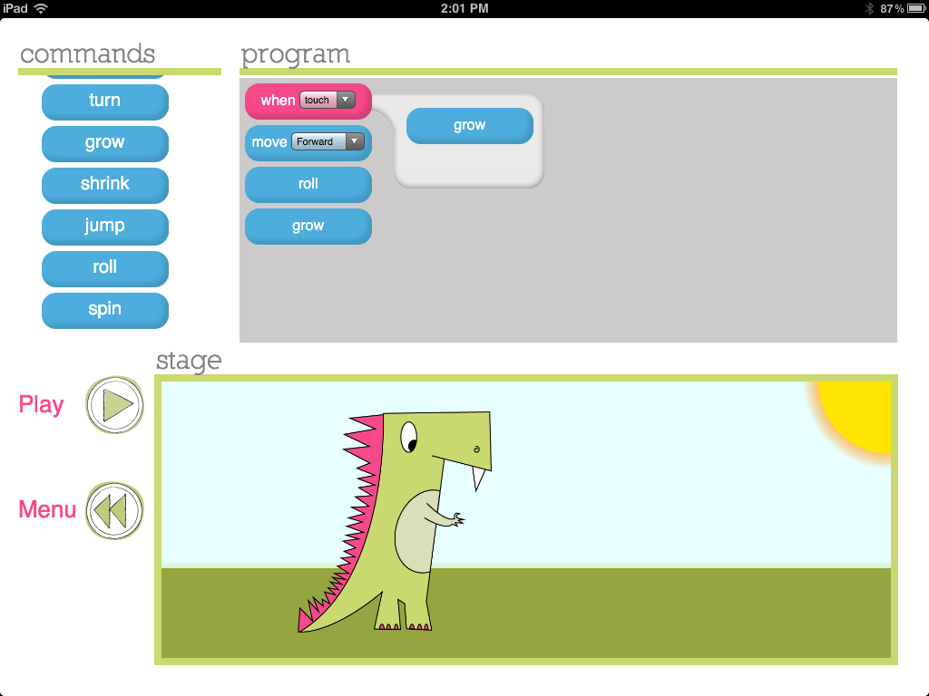 Daisy the Dinosaur - iPad programming app